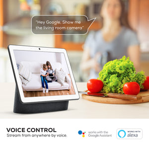 Smart WiFi 720P Camera with Voice Control, Requires 2.4GHz WiFi, White